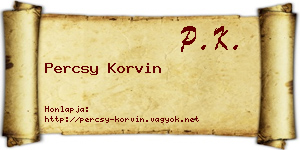 Percsy Korvin névjegykártya